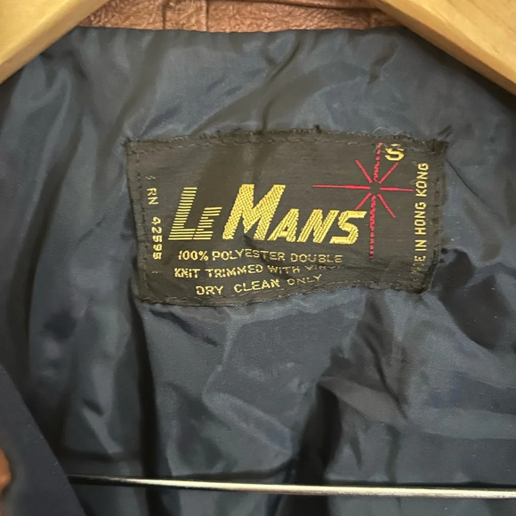 Vintage Le Mans Navy and Brown Long Sleeve Button Up Jacket Size Small - Picture 3 of 4